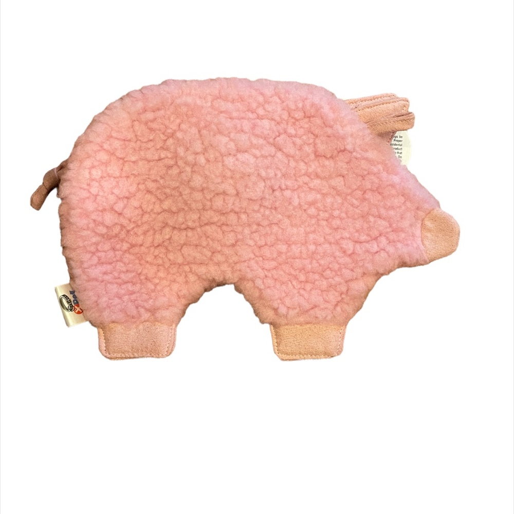 Vo-Toys 12" Flat Fleece Pink Pig Squeaker Dog Toy Fuzzy Unstuffed Ultra Soft